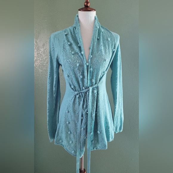 Anthropologie Knitted & Knotted Kose Lightweight Knit Open Front Cardigan S - Picture 2 of 6